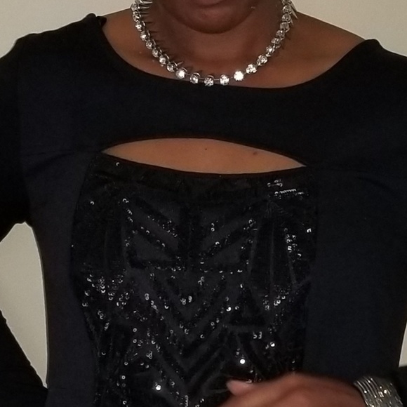 NWT Lane Bryant Black Sequin Dress - Picture 3 of 6